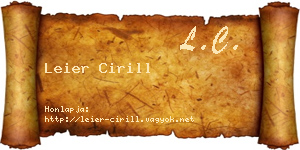 Leier Cirill névjegykártya